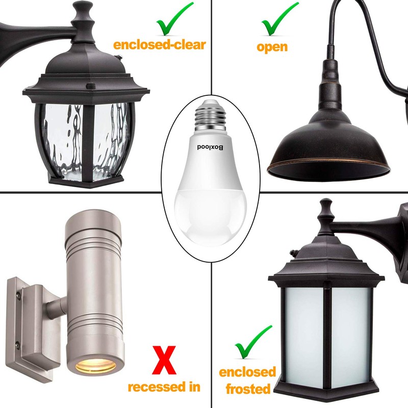 Boxlood Dusk to Dawn LED Light Bulbs, Built in Light