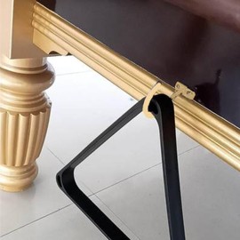 Keproving 2pcs Billiard Table Bridge Stick Hooks Billiard Pool Cue Accessory Ball Rack Hooks Billiards Ball Triangle Rack Hooks with Mounting Screws (Gold)