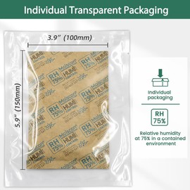 Wisesorb 75% Two-Way Humidity Control Packs - 60 Gram - 10 Pack - Moisture Control Packets Individually Wrapped for Storing 1 lb, Humidifier Packs for Storage Containers Hydration Packets