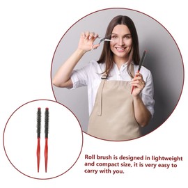 FOMIYES 3sets Blow Drying Hair Brush Styling Roll Hairbrush Wooden Round Comb Brush for Women Men 2pcs*3