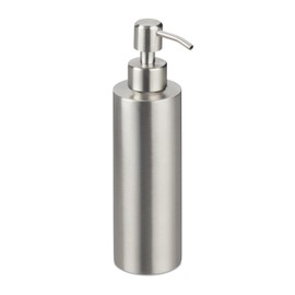 Relaxdays Soap Dispenser 300ml Stainless Steel Refillable Soap Shower Gel Bathroom Kitchen Hand Soap Dispenser Silver