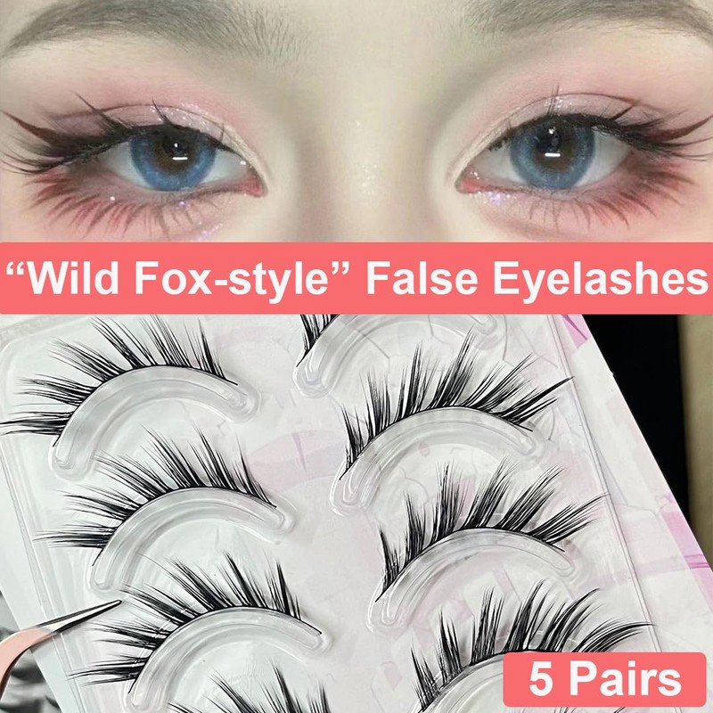 Fake Eyelashes False Eye Lashes Daily Strip Cross Black Thin