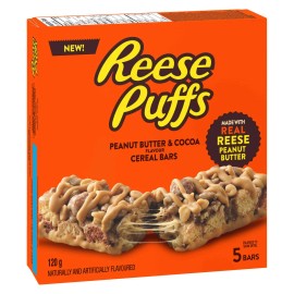 Nature Valley Reese Puffs Treats Peanut Butter & Cocoa Cereal Bars, 120g/ 4.2oz., Box,