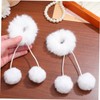 SAFIGLE 2pcs Fluffy Pompom Scrunchies Thick Elastic Hair Ties for