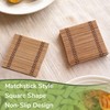 BambooMN Premium Bamboo Matchstick Coasters - 4.25" x 4.25" -