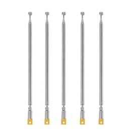 AEDIKO 5pcs Telescopic Antenna 6 Sections 65cm AM FM Antenna Portable Radio Antenna Replacement for Radio, TV and Other Electric Products