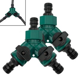 2 Pcs Hose Splitter 2 Way, Garden Hose Connector, Double Outlet Garden Tap, Double Tap Connector, Hose Pipe Connectors, for Outdoor Faucet, Lawn Irrigation & Car Washing