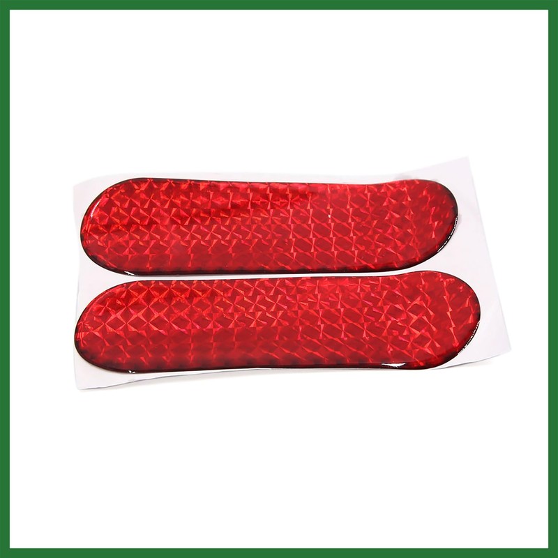 Motoforti 12cmx4cm Car Exterior Reflector Decal Reflective Sticker Red 2pcs