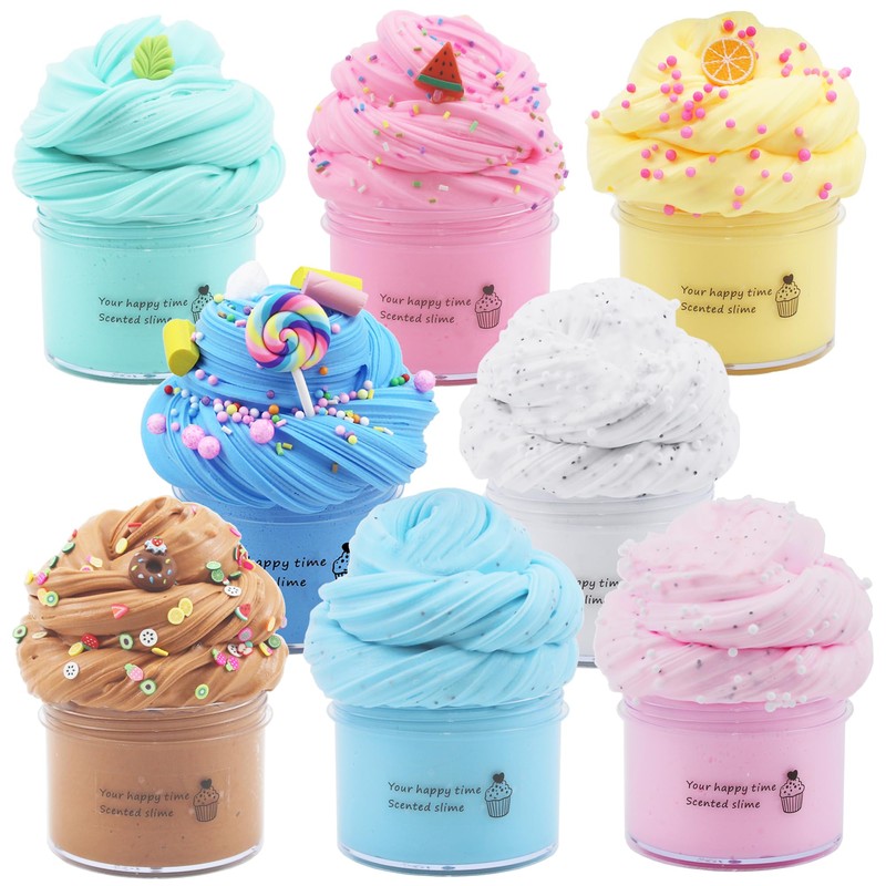 8 Pack Butter Slime Kit for Girls,Party Favors Stretchy and