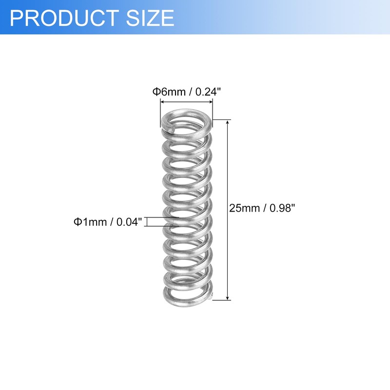QUARKZMAN Pack of 2 Compression Springs, Stainless Steel Coil Springs,