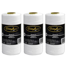 Stringliner 35753 Mason’s Line Replacement Rolls – 1 Lb. #18 Construction Replacement Roll Braided White 1000'. (3 Pack)