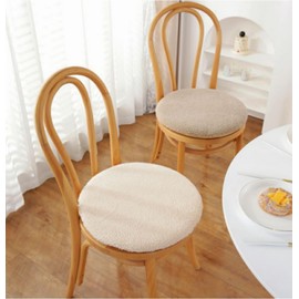 Plush Faux Lambswool Chair Cushion with Zip, Winter Warm to Keep Warm, Non-Slip, Removable, Washable Seat Cushion, Round, Chair Cushion for Home & Garden for Children and Adults (Yellow, 30 cm)