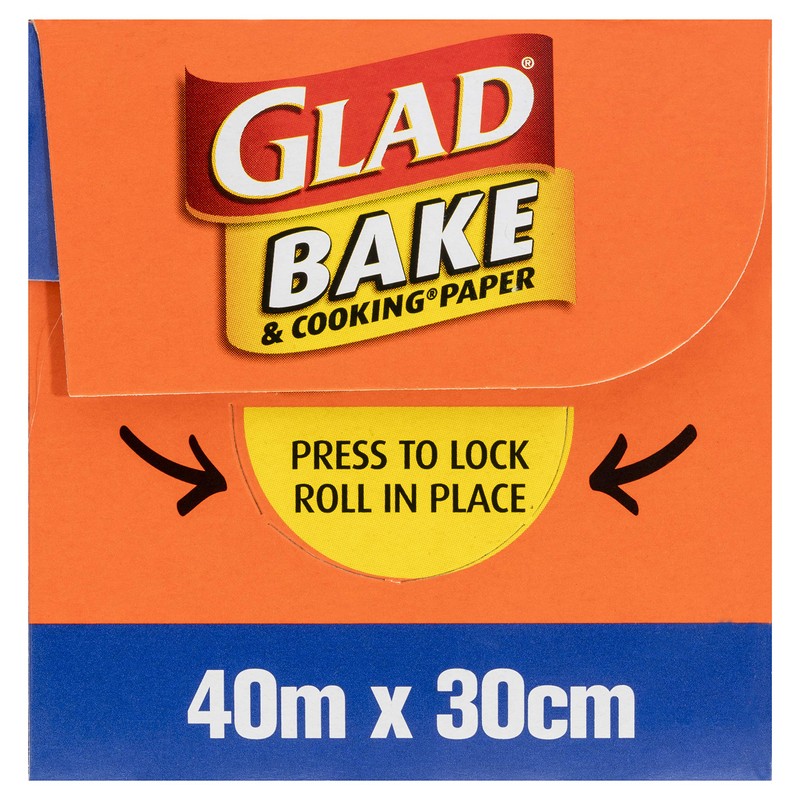 Glad Bake and Cooking Paper, 40 Metre Non-Stick Baking Paper