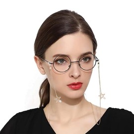 Glasses Chain - 2 PCS Eyeglass Chain for Women Pearl Star and Angel Wings Pendant Mask Chains Eyewear Strap Holder Reading Glasses Retainer with Clips Around Neck, One Size, Jin01