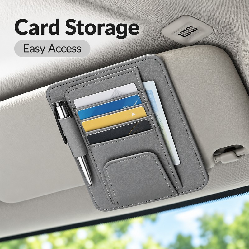 Car Sun Visor Organizer for Cards & Glasses – Multifunction