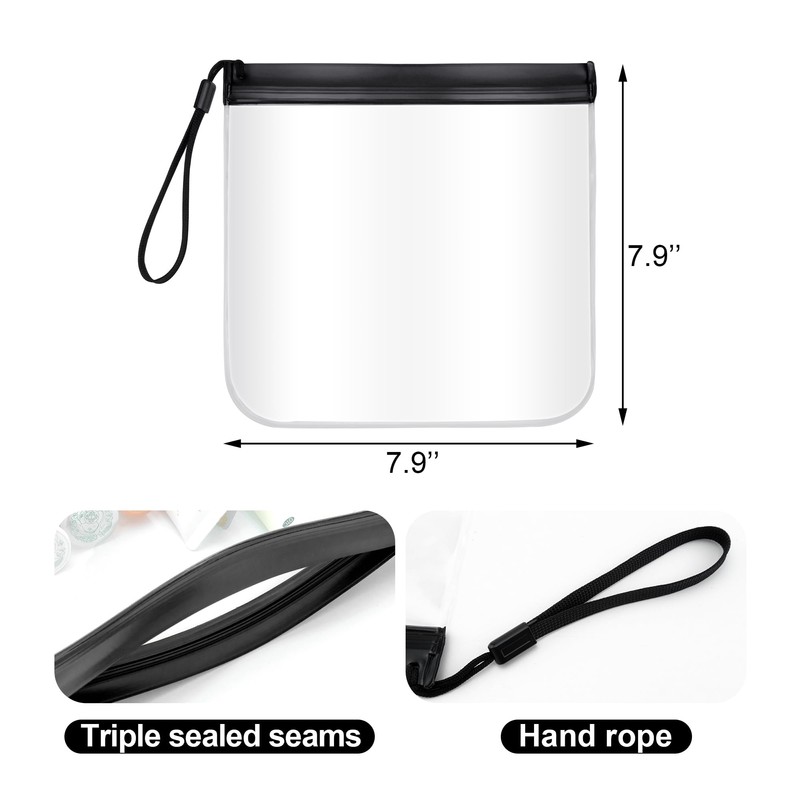Quacc 4 PCS Clear Airport Security Liquid Bags, Reusable Waterproof