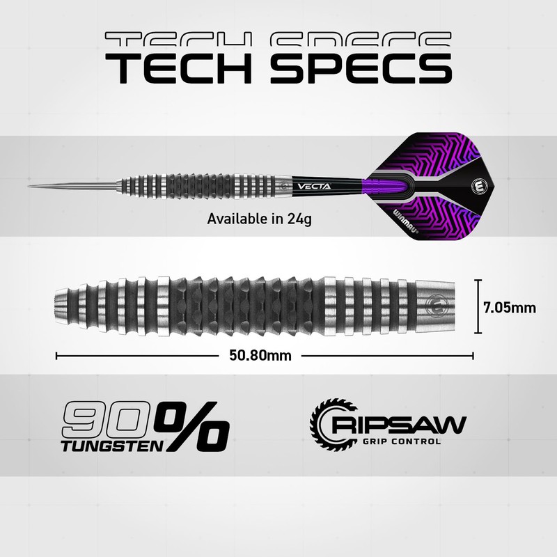 WINMAU Darts Kairos 24g 90% Professional Tungsten Steel Tip Darts