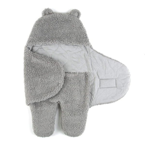 Tadpoles Super Soft Plush Sherpa Swaddle Wrap, grey
