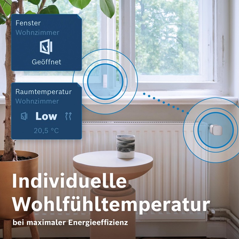 Bosch Smart Home Radiator Thermostat II [+M], Smart Thermostat, Flexible