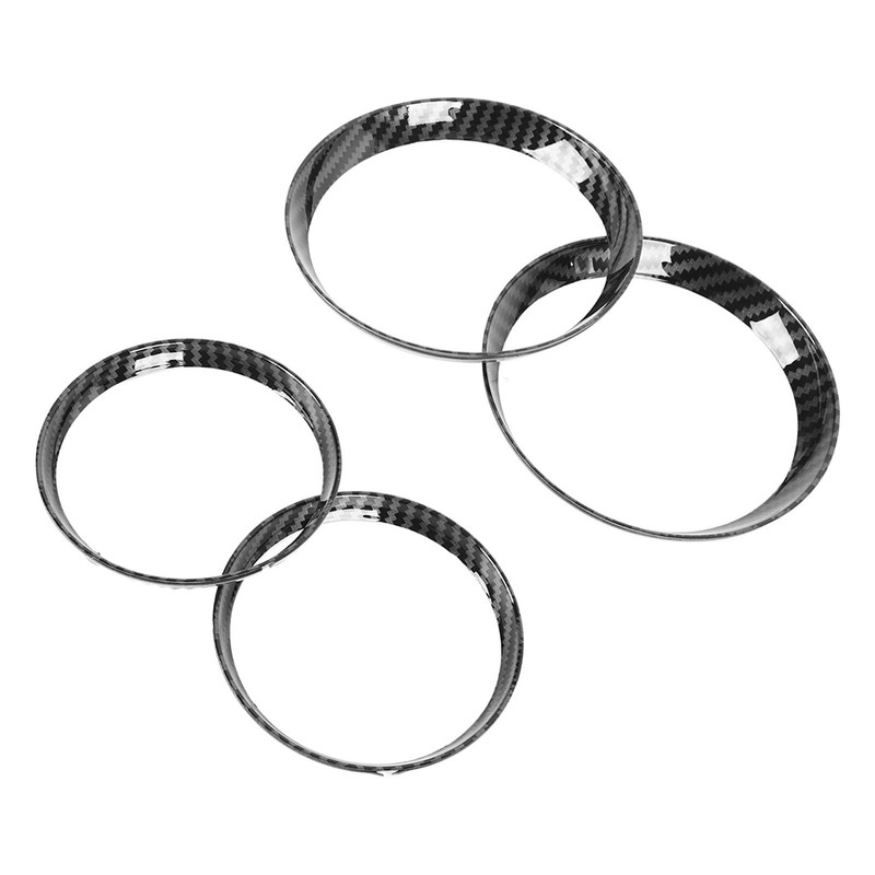 4 Pcs Air Outlet Cover Carbon Fiber Style Dashboard AC