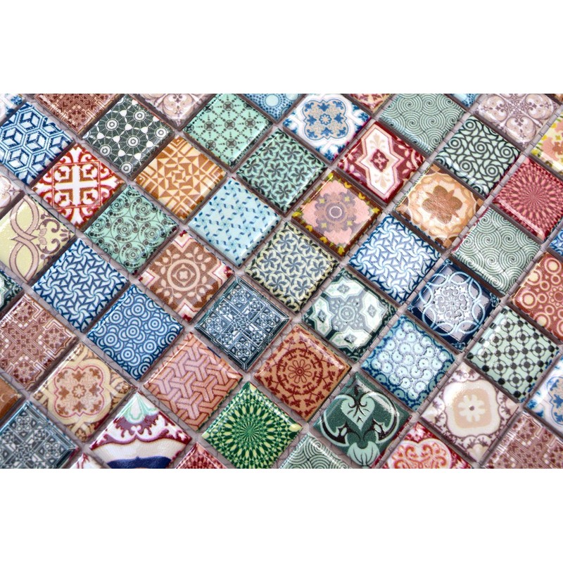 Retro Vintage Mosaic Tiles Mosaic Tiles Ceramic Mosaic Tile Multicoloured
