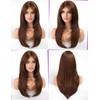 WOKESTAR Long Straight Wigs for Women with Curtain Fringe, Layered
