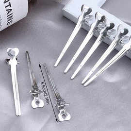 Pack of 20 Silver Hair Clips, Hair Clips, Hairdressing Supplies, Metal Section Clips, Hairdresser for Hairdressing Salon, Hair Styling Accessories