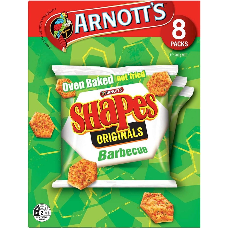 Arnott's BBQ Shapes, 8 Packs per box