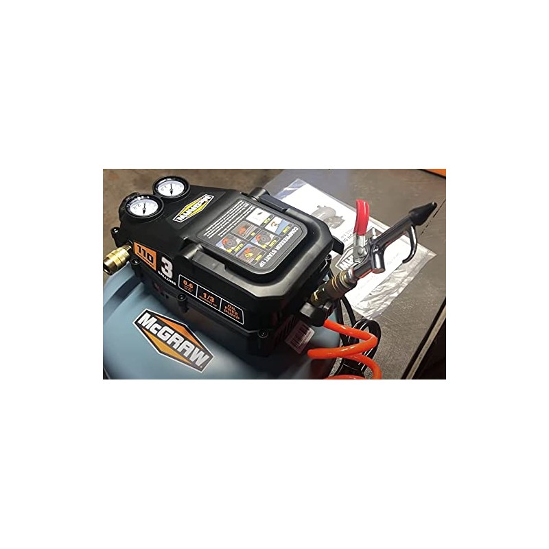 3 Gallon 1/3 HP 110 PSI Oil-Free Pancake Air Compressor