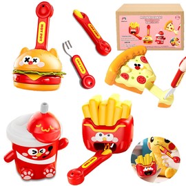Hamburger Set Pretend Play Toy for Kids, Feed Rice, Stress Relief, Kids Play Food, Doll Cosplay, Role Play Toy for Boys, Girls, Birthday, Event Gift, 6 Years Old and Up