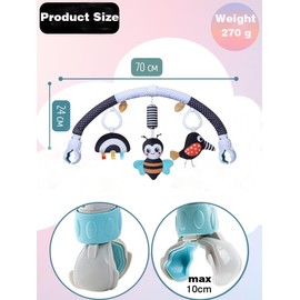 Baby Stroller Arch Toys, Pau1Hami1ton Car Seat Toys,Bouncer Toy Bar/Mobile for Bassinet,Adjustable Baby Hanging Toys Fit for Crib Bed,Stroller,Car Seat,Baby Gifts.S-19(Black Bee)