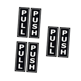Operitacx Push Pull Door Sign Stickers 6 Tile Glass Metal Friendly Black PVC Stickers Indoor Use Fade Resistant