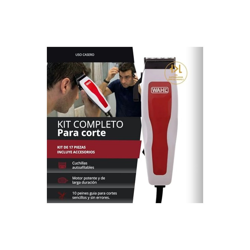 Wahl Maquina Para Cortar Cabello Y Barba Kit Completo 17