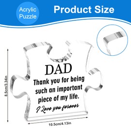 Fathers Day Puzzle Gifts for Dad from Daughter Son,Puzzle Shaped Acrylic Plaque Gifts for Men,Dad Birthday Presents for Men Husband on Fathers Day Christmas