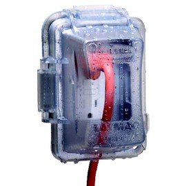 Hubbell-Bell Cubierta no metálica resistente a la intemperie para enchufe de 1 salida, Transparente,