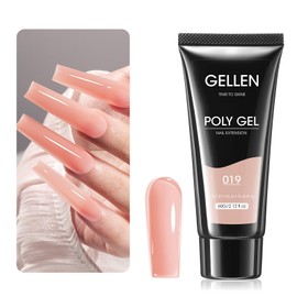 Gellen Poly Nail Gel Nail Extension Gel, 60 g 019 Peachy Nude Trendy Nail Art Design Nail Manicure Enhancement Gel Nail Strengthener for Beginner Professional Nail Art Salon Easy DIY at Home