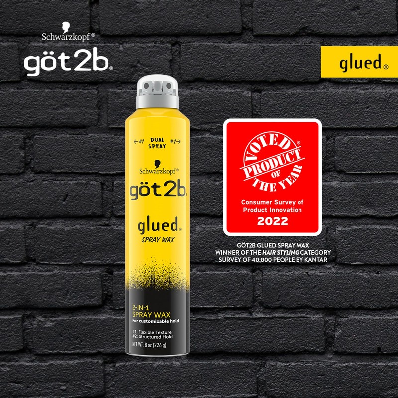 Got2b Glued Spray Wax with 2-in-1 Dual Spray Nozzle, 8