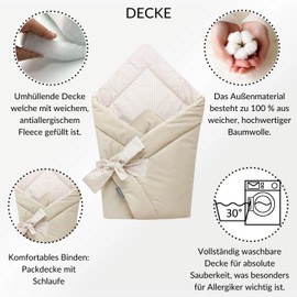 Bellochi 2-in-1 Baby Swaddling Blanket, Baby Squirrel, 75 x 75 cm, Made of Cotton and Velvet Swaddle Blanket, for Prams, Baby Cot or Child Seat, All Year Round, Oeko-Tex Certified (Lux)