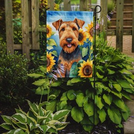 Caroline's Treasures DAC6002GF Airedale Terrier in Sunflowers Garden Flag Mailbox Flag Decorative Yard Flag Banner Outside Patio Artwork Yard Flower Beds, Garden Size, Multicolor