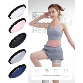Cangurera Riñonera Deportiva para Correr Hombre Mujer, Negro