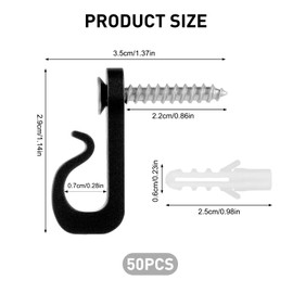 Pack of 50 Q-Hanger Screw Hooks with Safety Lock Christmas Lighting Hooks Hanging Hooks for Indoor Outdoor Fairy Lights Garage New Year Party Outdoor Hooks