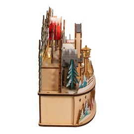 Kurt S. Adler 11.2-Inch Battery-Operated Light Up Christmas Village with Santa