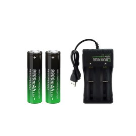 18650 Rechargeable Battery 18650 Charger 2 Bay Universal Battery Charger for 10440 14500 16340 26650 18500 3.7v Rechargeable Batteries (2bay,2pack Flat top Battery 0402