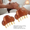 Sandalwood Massaging Comb Lotus Ox Horn Shape Reduce Pressure Wide