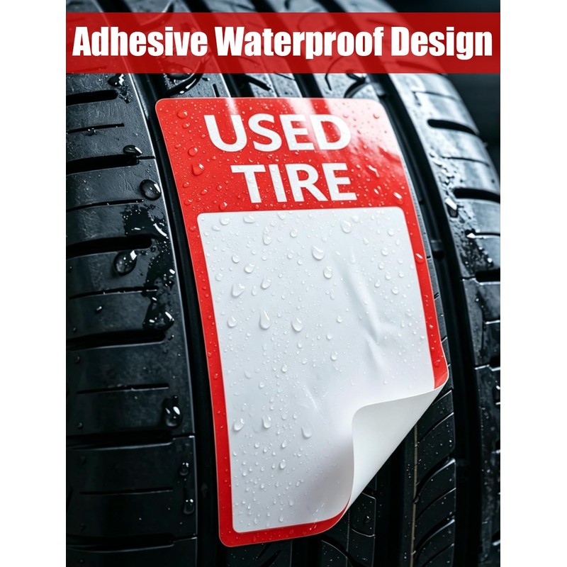 500Pcs Waterproof AdhesiveUsed Tire Stickers Labels
