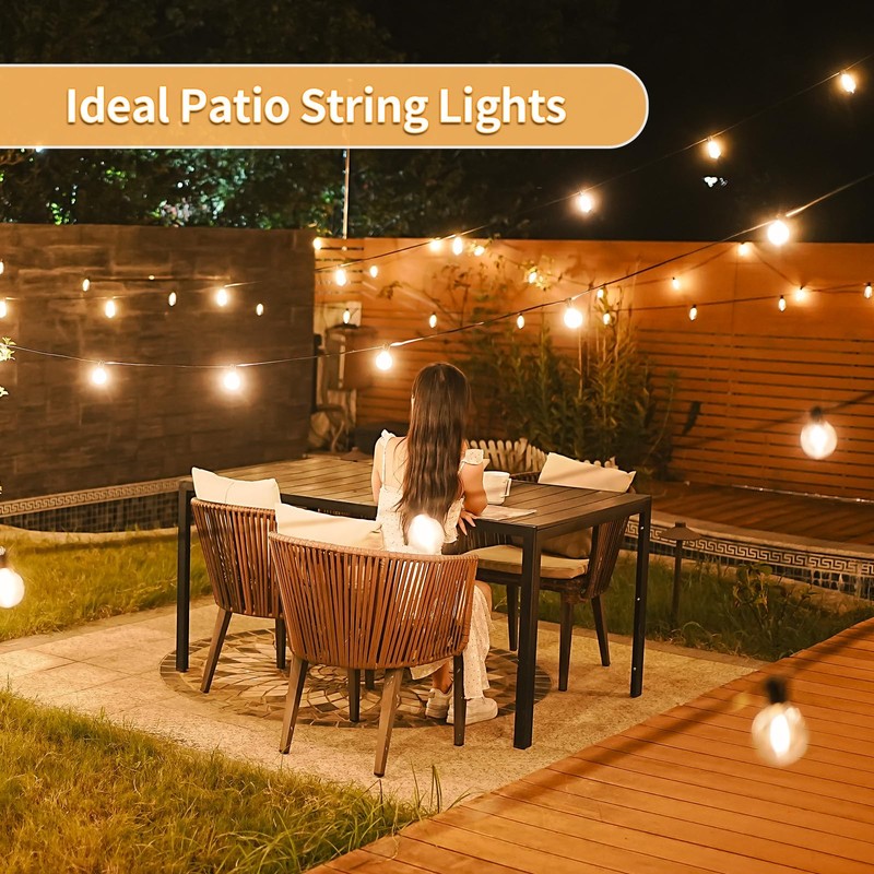 SANBEN 100ft String Lights with Remote, 50+2 LED Bulbs Dimmable