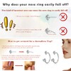 TOPBRIGHT 12PCS 316L Stainless Steel Horseshoe Nose Rings - 20G