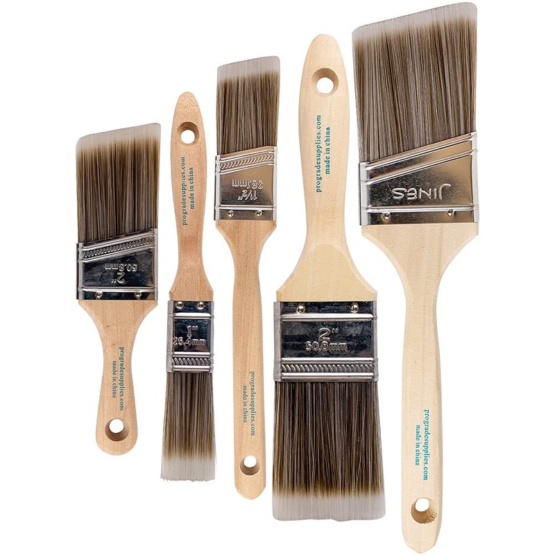 Pro Grade, Paint Brushes, 5-Piece, Paint Brush Set: Flat &