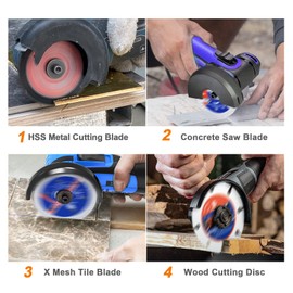 Diamond Saw Blades for Cutting Wood Metal Stones,4pcs 3inch（75mm） with Arbor10mm Dry/Wet Continuous Rim Diamond Cutting Disc for Granite Marble Stone Hard Concrete Reinforced Concrete