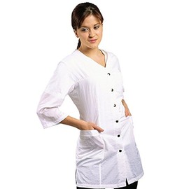 JMT Beauty 3/4 Sleeve White Salon Smock XXL (14)